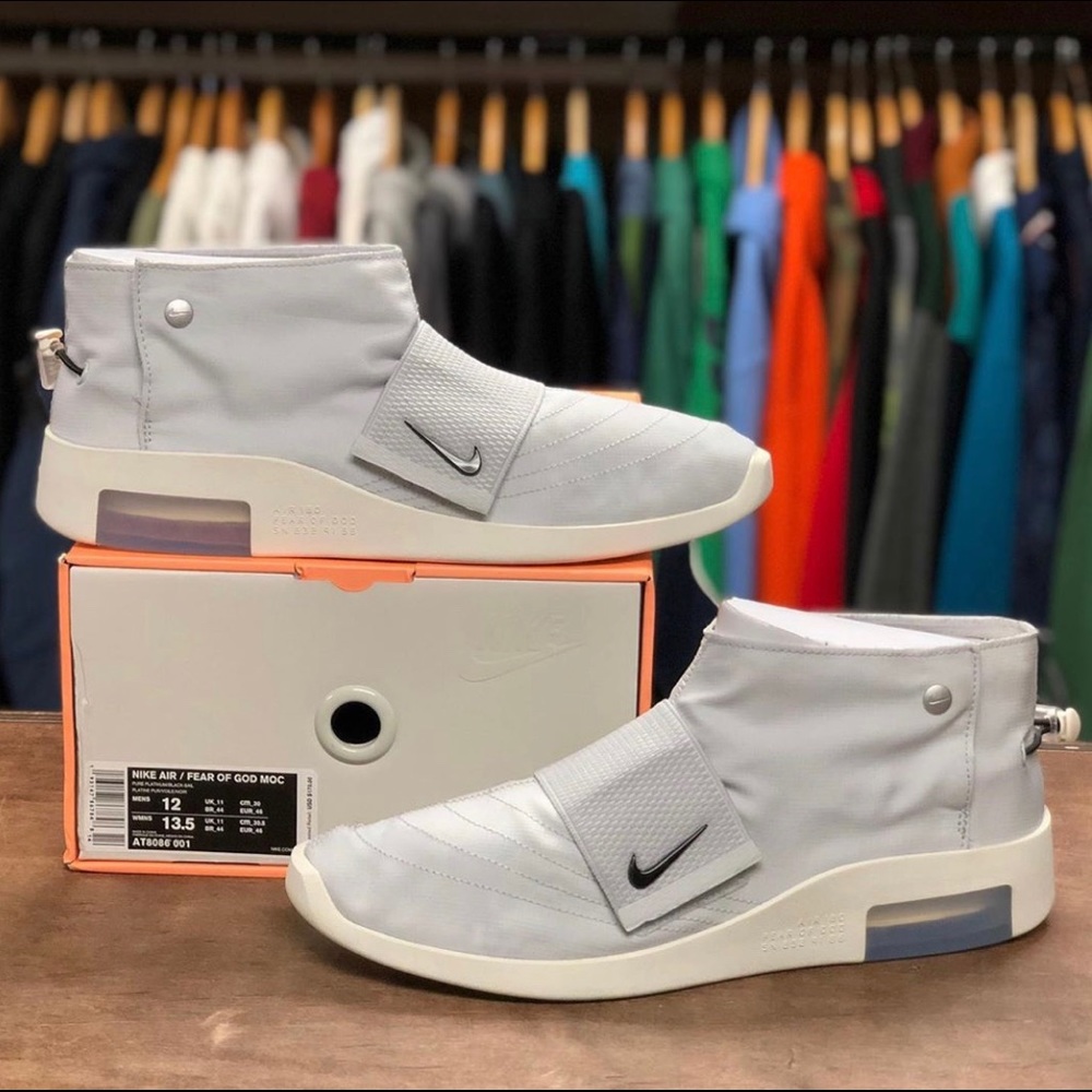 Nike Air Fear of God Moccasin Pure Platinum sz:12